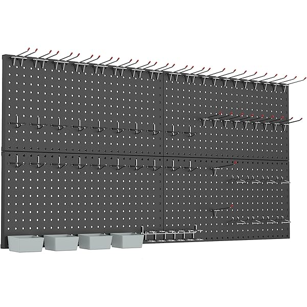 Aazon.co: TORACK Etal Pegboard Wall Organizer Syste For Garage, 109 PCS Pegboard Accessories