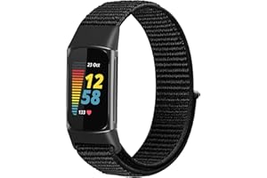 Larbolu Bracelets en nylon compatibles avec les bracelets Fitbit Charge 6/Fitbit Charge 5, doux et respirant, bracelet de rechange réglable en nylon, bracelet de sport pour femmes et hommes
