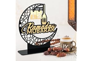 LAIPUKE Ramadan Kalender | Ramadan Deko, DIY Ramadan Dekoration Aus Holz, Für Eid Mubarak Kalender, DIY Ramadan Adventskalender 30 Tage Countdown - Kalender für Zuhause (Schwarz)