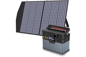 ALLPOWERS S300 przenośna stacja zasilająca z panelem słonecznym 1 x 100 W, 288 Wh / 78000 mAh, mobilne zasilanie, 300 W, akumulator, mobilny magazyn prądu do ogrodu, na imprezę, podróż, kemping, do
