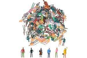 VICDUEKG 100 pezzi Mini modellino ferroviario figure – Dipinte persone sedute e in piedi in diverse pose – Traccia in miniatura H0 1:75