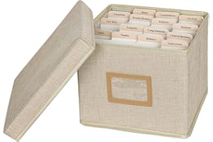 LUKELINE Greeting Card Organizer and Storage Box with 15 Adjustable Dividers, Stores 140+ Cards, Suitable for Storing Greeting Cards, Envelopes, Stickers, Photos, Notecards and More