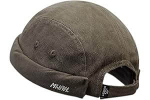 NOTHERS Clape 5 Panel Docker Hat Bonnet Docker en Coton Casquette sans Visière Bonnet de Marin Homme Femme Rolled Cuff Brimless Hat