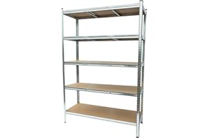 StoreRack Garage Shelving Units, 5 Tier Storage Racking, Wide 1 Bay Heavy Duty Industrial System for Home, Garage, Work Shop, Office and Shed (Silver)