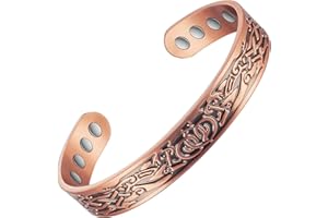 EnerCoppeX 99,9 % massives Kupfer-Magnetarmband, reines Kupfer, magnetisches Armband, 8 leistungsstarke Magnete, verstellbare Größe, kann sowohl von Männern als auch von Frauen getragen werden