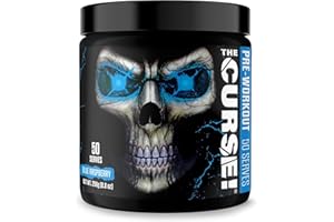 TAMBEEZE JNX The Curse! Pre Workout Powder - Orange Mango 50 Servings | Preworkout: Boost Strength, Energy + Focus for Men & Women | Caffeine, Beta-Alanine, Creatine & L-Citrulline (250 g, Blue Raspberry)