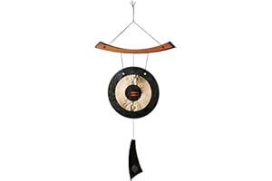 WOODSTOCK CHIMES Woodstock Windspiel Healing Gong, Schwarz, 76,2/25,4 cm