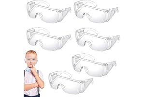 JPESYGFDK 6 Stück Schutzbrille Transparent Augenschutzbrille Sicherheitsbrille, Laborbrille Kratzfeste Linsen Durchsichtigen Anti-Beschlag Für Damen Herren, Kinder Schutzbrille Für Labor,Radfahren,Bergsteigen