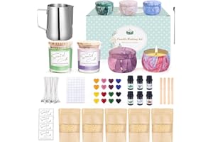 LDUMODUW Set di candele fai da te, candele fai da te per adulti, principianti, candele profumate fai da te con cera d'api 625 g, 16 coloranti, bicchieri da 6 oz