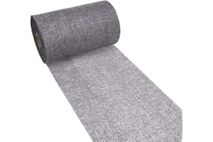 DEKO AS GMBH DEKO AS Shabby Chic Leinenoptik Tischläufer, Polyester geruchsneutral, Dunkelgrau, 20 cm x 5 m, 25