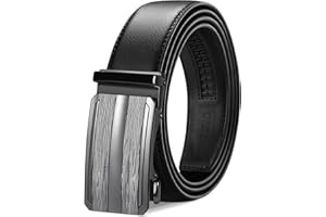 TANGCHAO Cintura Uomo, Cintura a Cricchetto da Uomo in Pelle con Fibbia Scorrevole Automatica 35mm, Trim Regolabile per Adattars