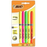 BIC Highlighter Grip Fluorescent Pocket Marker, Assorted Colors (Pack of 5)