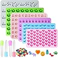 TAIXING 6pc Mini Silicone Chocolate & Jelly Moulds with 4 Droppers - Nonstick Sweet Moulds for DIY Candy, Gummy & Wax Melts