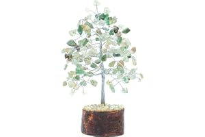 CROCON Green Jade Crystal Tree of Life, Chakra Tree of Life, Handmade Gemstone Tree for Positive Energy, Feng Shui Tree, Money Tree Bonsai, Artificial Tree, Crystal Home Decor, Stone Tree, Spiritual Gifts