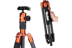 Rollei C5I I pomarańczowy I lekki statyw fotograficzny z włókna węglowego I statyw podróżny z głowicą kulową i torbą na statyw I może być używany jako macrostatyw, monopod / mini statyw I płyta Arca Swiss