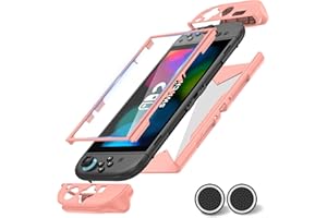 Kailfee Schutzhülle für Nintendo Switch 2,Switch 2-Abdeckung mit vollem Schutz,TPU-Stoßdämpfung und Kratzfestigkeit für Nintendo Switch mit 【integriertem Displayschutz】,rosa orange