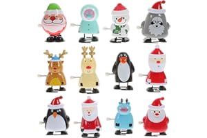 jojofuny Lot de 12 Jouets de Noël à remonter - Renne Dansant - pour Enfants - Cadeau pour Noël, Anniversaire, Thanksgiving