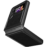 Cresee Coque Samsung Galaxy Z Flip 4 5G (2022) Housse Cuir + Étui PC Rigide Coque de Protection pour Galaxy Z Flip4, Noir