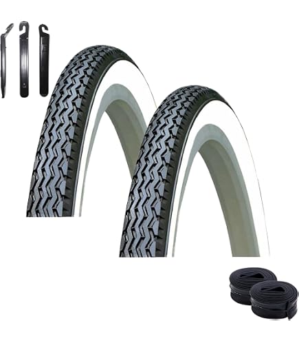 2 Reifen 26 Zoll X 1 3/8 (37-590) Schwarz - Perfekt Für City-Bikes & Hollandräder