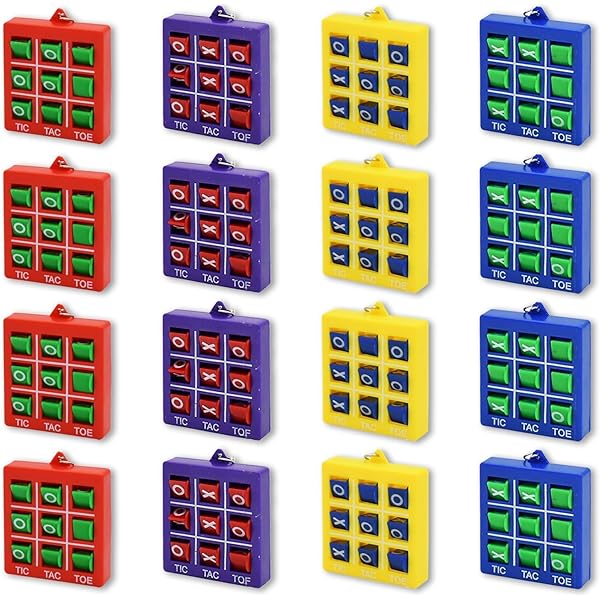 12 Tic Tac Toe Schlüsselanhänger - Mini Brettspiel Für Kinder