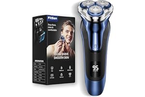 FitSan Rasierer Herren Elektrisch: Nass- und Trockenrasur Mit IPX7 Wasserdicht-Elektrorasierer für Herren with Pop-Up Trimmer - Reiseschloss - LED-Anzeige