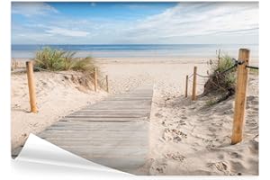 decomonkey - Papier Peint Panoramique Plage Mer 350x256 cm - Décoration murale moderne – Tapisserie décorative pour chambre salon - Mer nature paysage eau