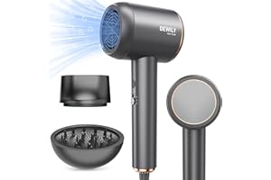 DEWILY Phon Capelli 1800W Asciugacapelli Ionico, Phon con Diffusore e Concentratore, 4 Livelli di Riscaldamento e 2 di Ventola, Potente Hair Dryer Piccolo per Viaggi e Saloni Domestici