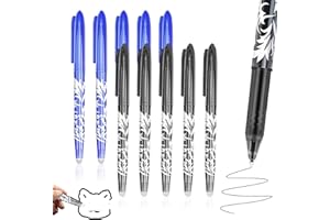 XWLEYW 10 Erasable Pens Black Blue, 0.7mm Rub Out Pens Ink Eraser Pen with Rubber on the End, Friction Pen Erasable Gel Ink Pens for Kids Adults, Smooth Writing School Stationery for Notes Editing Paperwork