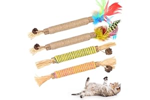 ERKOON Cat Silvervine Chew Sticks, Catnip Toys for Cats & Kittens, Natural Dental Catnip Sticks for Teeth Cleaning, Small & Medium Breeds