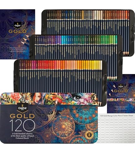 120 Crayons Aquarellables Professionnels - Set Complet Avec Pinceau Pour Artistes Enfants Et Adultes