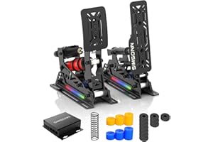SIMSONN Neue PRO X Ultra-Pedale, Sim-Racing-Pedale, PC-Racing-Simulator-Pedale, HE-Hydraulikpedale Unterstützt VAM und VAM Pro Haptic Pedals Reactor (PRO X Ultra-P2-H2)