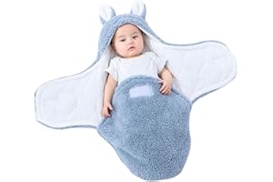Yoolhamy Sacco Nanna Neonato Invernale Coperta Avvolgente per Neonati Baby Swaddle Blanket Graziose Orecchie di Coniglio, Morbido Peluche Avvolgente per Ragazze, Ragazzi, 0-6 mesi