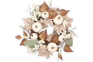 FSLLWGWG Halloween Türkranz,Herbstkranz Herbstdeko Herbstkränze,Autumn Türdeko Fall Wreath Für Haustür Outdoor Tisch Außen Türkranz Kürbis Deko Herbstdeko Innen Erntedankfest Hochzeit (A)