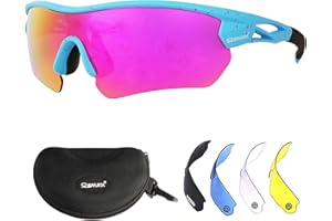 OUTDOORSPARTA Occhiali da ciclismo sportivi polarizzati occhiali da ciclismo occhiali da guida con 5 lenti intercambiabili per adulti