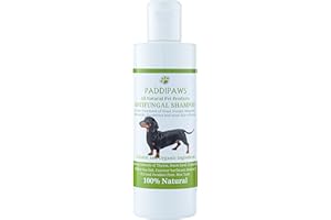 PADDIPAWS 100% Natural Antifungal and Antibacterial Dog Shampoo - Yeast Infections, Ringworm, Dermatitis, Pyoderma - Safe - Natural - Paraben and SLS Free - 250ml - Larger bottle available from the store.