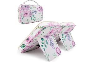 CITYCHASE Bible Covers for Men & Women, Bible Case Carrying Church Bag with Book Stand, Bible Bag with Handle, Zipper and Multi-Pockets for Scripture Study Bible Protector, Flower（Patent Design）