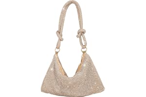 CORIOS Damska torebka wieczorowa ze strasem kryształowa kopertówka brokatowa błyszcząca torebka torebka ślubna, Złoty, Large