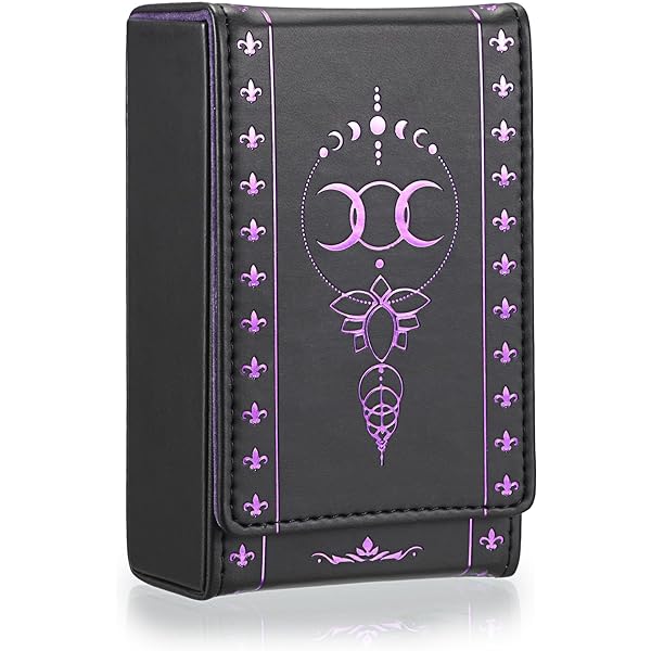 Luck Lab Tarotkartenetui Leder - Schwarz Sonnen-Design Standardgröße