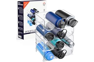 CLEARSPACE Water Bottle Organizer/Holder– Perfect for Pantry, Home Storage, Kitchen Countertop Organization (4 Pack)