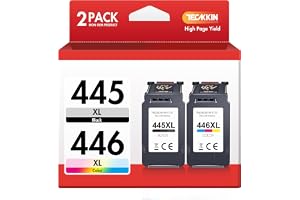 445XL 446XL PG-445 CL-446XL Ink Cartridge Replacement for Canon 445 446 XL Ink Cartridge Combo Pack for Canon 445 446 work with Canon Lp2840 Mg2440 Mg2540 Mg2940 Printer (2 Pack, Black and Tri-Color)