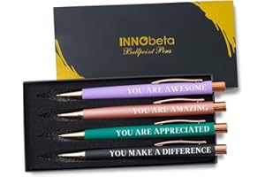 INNObeta Thank You Pen Appreciation Gifts for Women, Awesome, Ballpoint Pen Set of 4, for Coworker Therapist Employee Friends