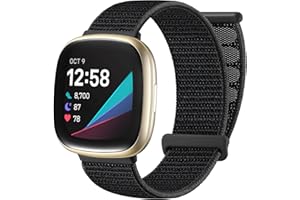 Ouwegaga Cinturino Compatibile con Fitbit Versa 3/Sense Cinturino, Cinturino di Ricambio Intrecciato Nylon Regolabile Morbido Compatibile con Fitbit Versa 3/Sense per Donne Uomini