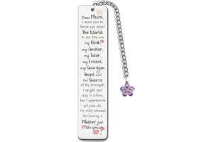 FCZIVA Mum Bookmarks Christmas Gift Bookmark Mummy Birthday Present I Love You Mom Retirement Appreciate Love Quotes Engraved Keepsakes Mommy You Are the World to Me Mothers Day Gifts Ideas from Son Daughter