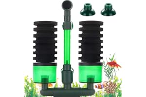 BENATON Filtro de Bomba de Aire de Doble Esponja, Filtro de Esponja Doble para Acuario, Bomba de agua de acuario Filtro bioquímico de esponja, Para Acuarios, Peceras, Camarones, Cultivo Bacteriano(verde)