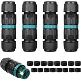 4 Pack 3-Pin Electrical Cable Splices, Waterproof Electrical Wires, IP68, Waterproof Electrical Cables Diameter 5-10 mm, Suit