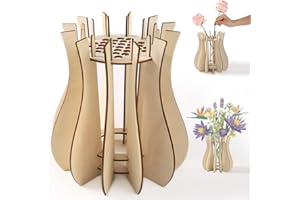 YECONIRE Wooden Vases for Lego Flowers, Vases Wood for Lego Roses, Vase for Lego Flowers, Flower Vase for Lego Bouquet, Gift for Adults and Women