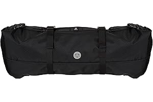 AGU Bikepacking Borsa da Manubrio Bici, Borsa per Bicicletta 17L da Fissare al Manubrio, Idrorepellente, Riflettente, Montaggio Semplice, 100% Poliestere Riciclato - Nero