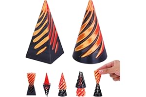 WUKESIFY 3D Printed Spiral Cone Toy,Pass Through Pyramid Fidget Toy,Impossible Pyramid Passthrough Sculpture,Mini Vortex Thread Illusion, Pyramid Passthrough Sculpture (Cone+Triangle)
