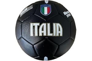 Mikado Sport Pallone da Calcio Modello Italia. Nero. Palla Realizzata in HF PVC. Adulti Ragazzi e Bambini