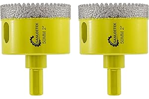 Punte per Trapano Diamantate 50mm - 2pezzi Seghettato Fresa Diamantata con Gambo Triangolo per Ceramica Porcellana Marmo Granito SANLEETEK